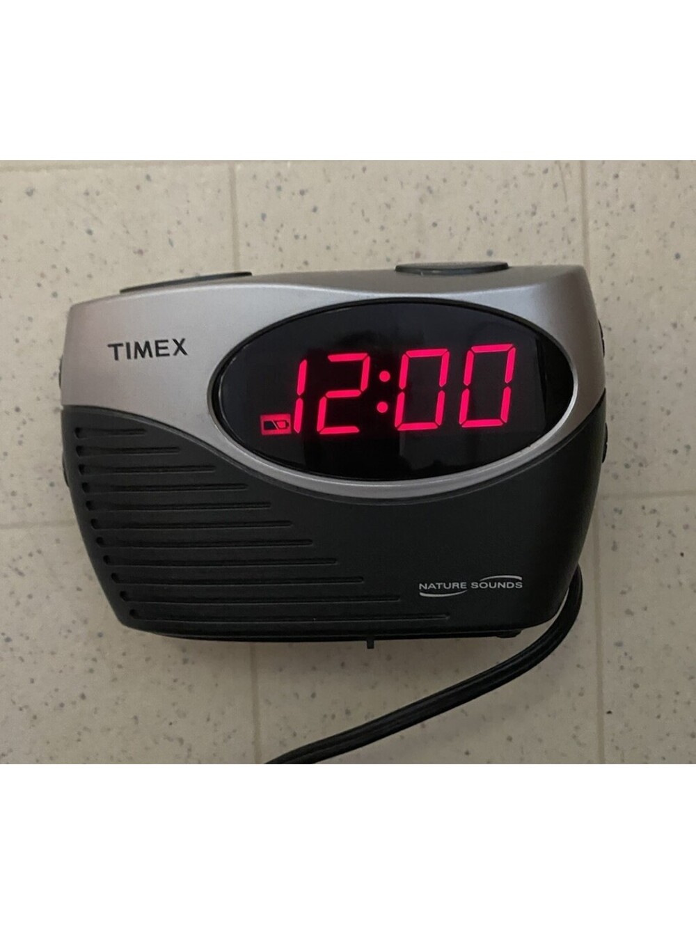 Timex T130S Nature Sounds Digital Alarm Clock Radio Red LED Display Tested Works
